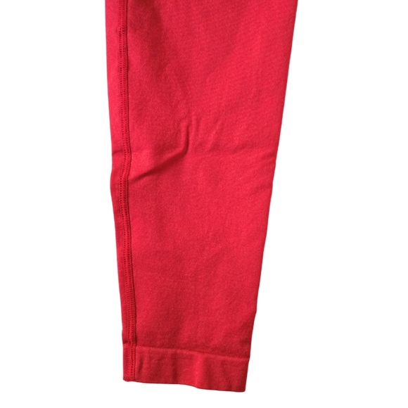 NVGTN Red High Waisted Solid Seamless Leggings XS Stretch Nylon Spandex Gym - Picture 5 of 8